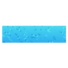 Blue Seamless Black Hexagon Pattern Satin Scarf (oblong)