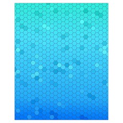 Blue Seamless Black Hexagon Pattern Drawstring Bag (small)