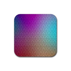 Blue And Pink Colors On A Pattern Rubber Coaster (square) 