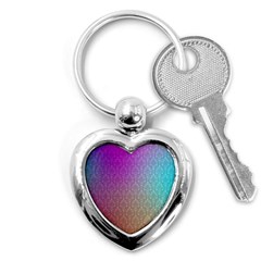 Blue And Pink Colors On A Pattern Key Chains (heart) 