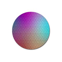 Blue And Pink Colors On A Pattern Magnet 3  (round)