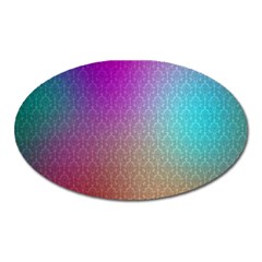 Blue And Pink Colors On A Pattern Oval Magnet