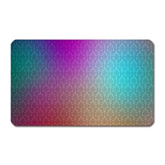 Blue And Pink Colors On A Pattern Magnet (rectangular)