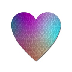 Blue And Pink Colors On A Pattern Heart Magnet