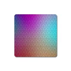 Blue And Pink Colors On A Pattern Square Magnet