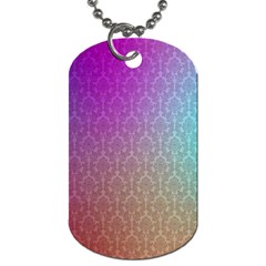 Blue And Pink Colors On A Pattern Dog Tag (one Side)