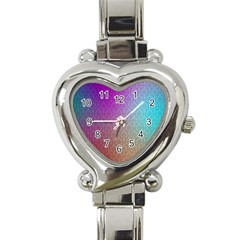 Blue And Pink Colors On A Pattern Heart Italian Charm Watch