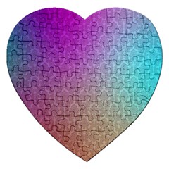 Blue And Pink Colors On A Pattern Jigsaw Puzzle (heart)