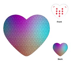 Blue And Pink Colors On A Pattern Playing Cards (heart) 