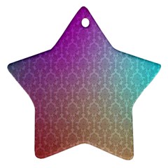 Blue And Pink Colors On A Pattern Star Ornament (two Sides)