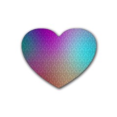 Blue And Pink Colors On A Pattern Rubber Coaster (heart) 