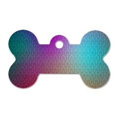 Blue And Pink Colors On A Pattern Dog Tag Bone (two Sides)