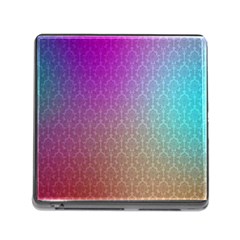 Blue And Pink Colors On A Pattern Memory Card Reader (square)