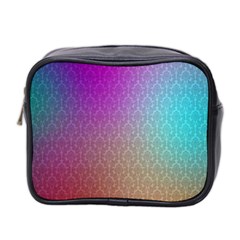 Blue And Pink Colors On A Pattern Mini Toiletries Bag 2-side