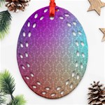 Blue And Pink Colors On A Pattern Ornament (Oval Filigree) Front