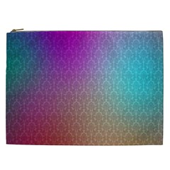 Blue And Pink Colors On A Pattern Cosmetic Bag (xxl) 