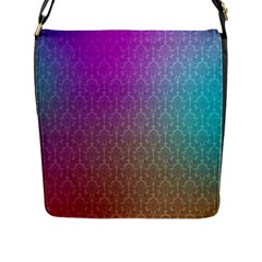 Blue And Pink Colors On A Pattern Flap Messenger Bag (l) 