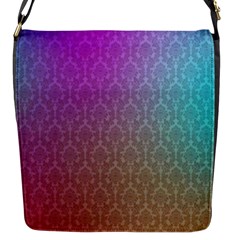 Blue And Pink Colors On A Pattern Flap Messenger Bag (s)