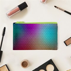 Blue And Pink Colors On A Pattern Cosmetic Bag (xs)