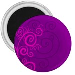 Floraly Swirlish Purple Color 3  Magnets Front