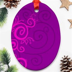 Floraly Swirlish Purple Color Ornament (oval) by Amaryn4rt