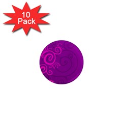 Floraly Swirlish Purple Color 1  Mini Magnet (10 Pack)  by Amaryn4rt