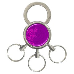 Floraly Swirlish Purple Color 3-ring Key Chains by Amaryn4rt