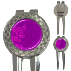 Floraly Swirlish Purple Color 3-in-1 Golf Divots