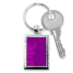 Floraly Swirlish Purple Color Key Chains (rectangle) 