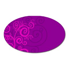 Floraly Swirlish Purple Color Oval Magnet by Amaryn4rt