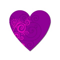 Floraly Swirlish Purple Color Heart Magnet by Amaryn4rt