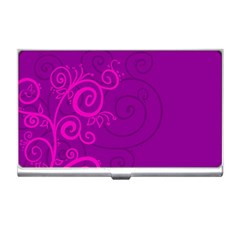 Floraly Swirlish Purple Color Business Card Holders