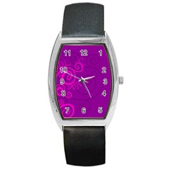 Floraly Swirlish Purple Color Barrel Style Metal Watch by Amaryn4rt