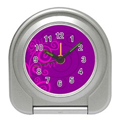 Floraly Swirlish Purple Color Travel Alarm Clocks