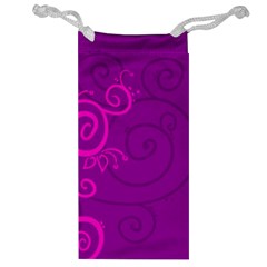 Floraly Swirlish Purple Color Jewelry Bag by Amaryn4rt