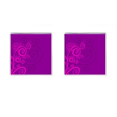 Floraly Swirlish Purple Color Cufflinks (square) by Amaryn4rt