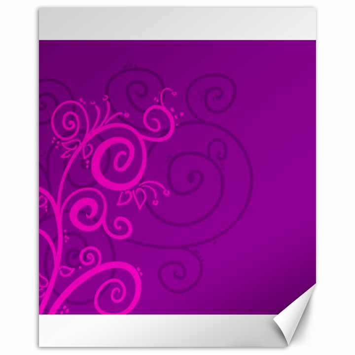 Floraly Swirlish Purple Color Canvas 16  x 20  