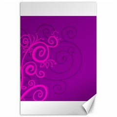 Floraly Swirlish Purple Color Canvas 20  X 30   by Amaryn4rt