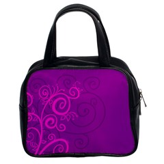 Floraly Swirlish Purple Color Classic Handbags (2 Sides)