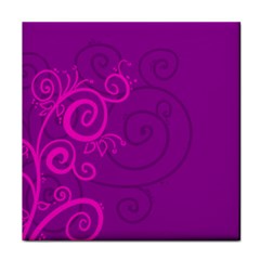 Floraly Swirlish Purple Color Face Towel