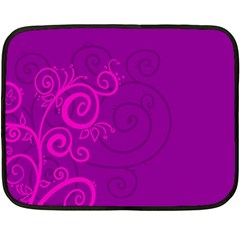 Floraly Swirlish Purple Color Double Sided Fleece Blanket (mini)  by Amaryn4rt