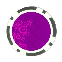 Floraly Swirlish Purple Color Poker Chip Card Guard (10 Pack) by Amaryn4rt