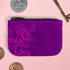 Floraly Swirlish Purple Color Mini Coin Purses