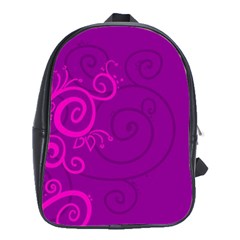 Floraly Swirlish Purple Color School Bags(large) 