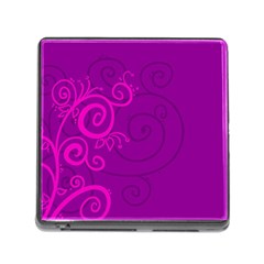 Floraly Swirlish Purple Color Memory Card Reader (square)