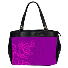 Floraly Swirlish Purple Color Office Handbags (2 Sides) 