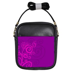 Floraly Swirlish Purple Color Girls Sling Bags