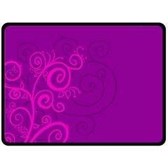 Floraly Swirlish Purple Color Fleece Blanket (large) 