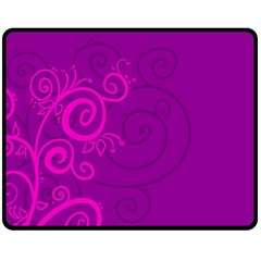 Floraly Swirlish Purple Color Fleece Blanket (medium) 