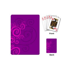 Floraly Swirlish Purple Color Playing Cards (mini)  by Amaryn4rt